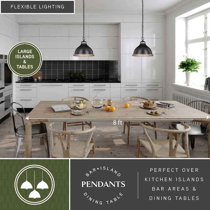 Sheffield 1L Dark Bronze and Gray Farmhouse Dome Pendant Light