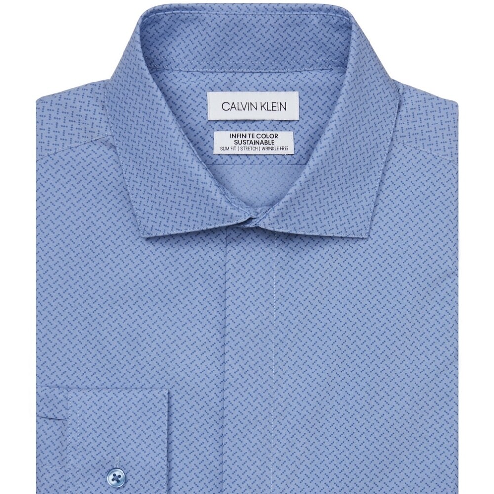 Calvin Klein Men's Infinite Color Sustainable Slim Fit Dress Shirt Blue  Size 32X33 - Bed Bath & Beyond - 40640354
