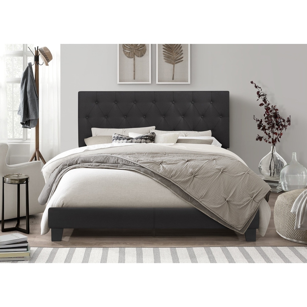 Black top tufted bed