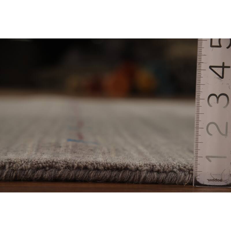 Gabbeh Modern Area Rug Handmade Grey Tribal Wool Carpet - 5'3" x 7'6"