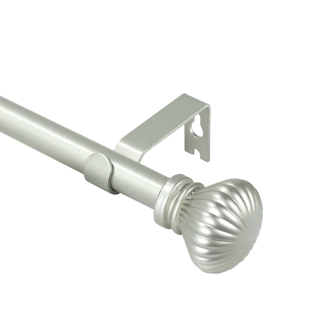 Modern Fluted Ball Adjustable Drapery Curtain Rod with Clip Rings