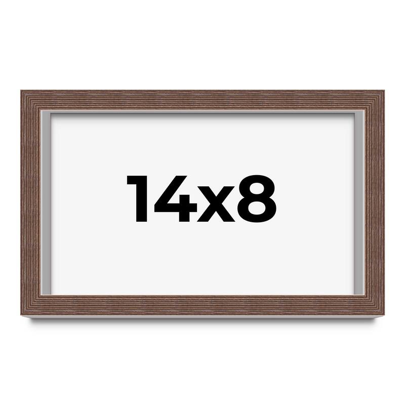 14x8 Shadow Box Frame Brown | 1.125 inches Deep Real Wood Rustic