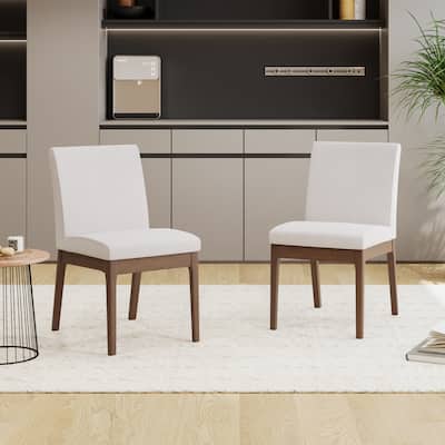 Modern Clean Lines Dining Chairs, 2-Pack, Upholstered Seats
