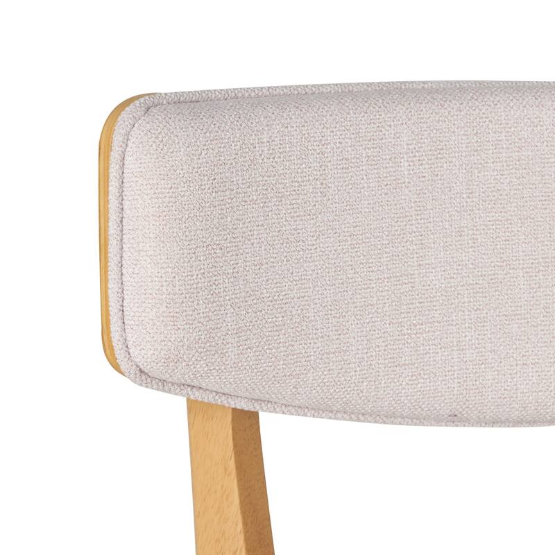 Chazz Mid-Century Modern Upholstered Rubberwood Dining Chairs (Set of 4) by Christopher Knight Home
