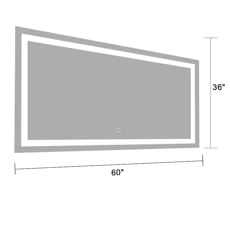 60X36 LED Bathroom Mirror - Silver