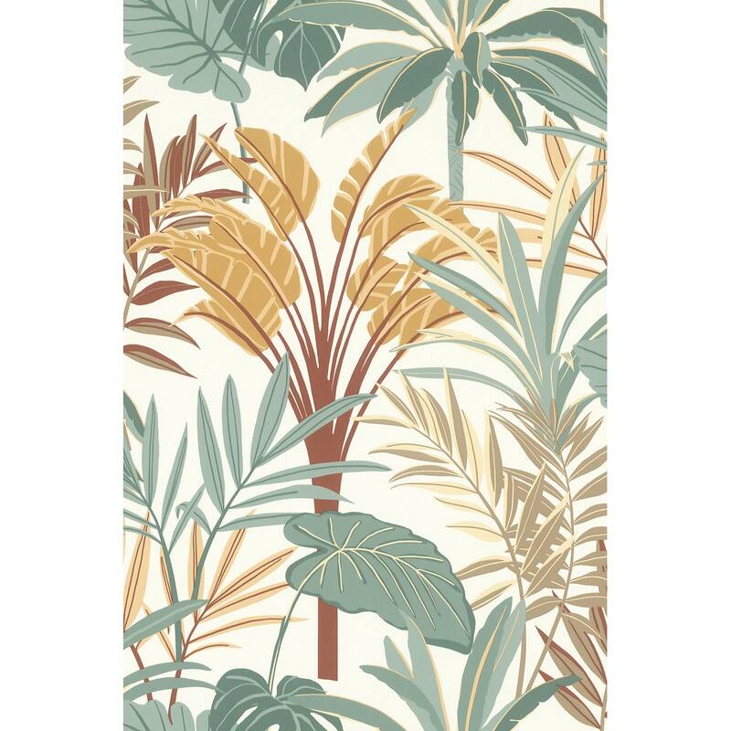 Rasch Rudyard Apricot Tropical Flora Wallpaper