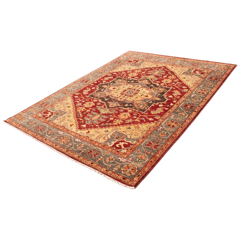 ECARPETGALLERY Hand-knotted Jules Serapi Dark Red Wool Rug - 8'10 x 12'1