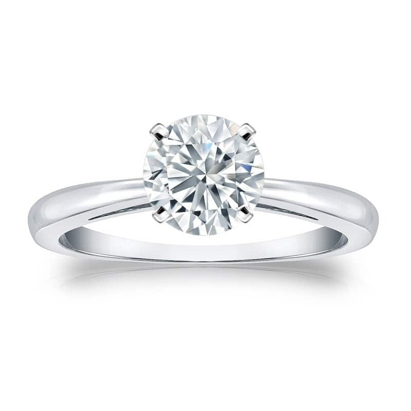 Auriya 14k Gold GIA Certified 2.00 carat TW Round Solitaire Diamond Engagement Ring - 4 - White