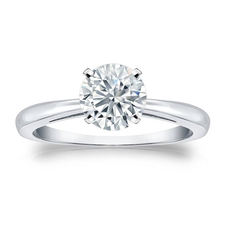 Auriya Platinum 1 1/2ctw Round Solitaire Diamond Engagement Ring GIA Certified - 4