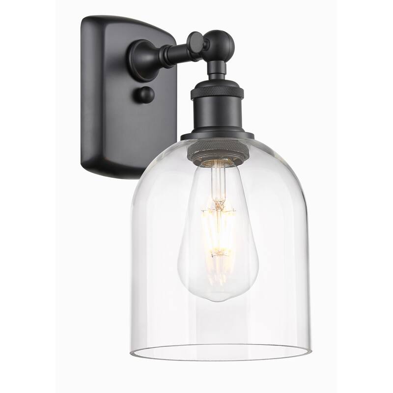 Innovations Lighting 516-1W-11-6 Bella Sconce Bella 11" Tall Wall - Matte Black / Clear