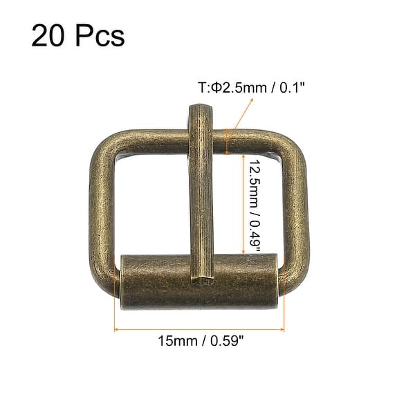 Roller Buckles, 20pcs 15x12.5mm 2.5mm Thick Metal Belt Pin Buckle, Gold ...