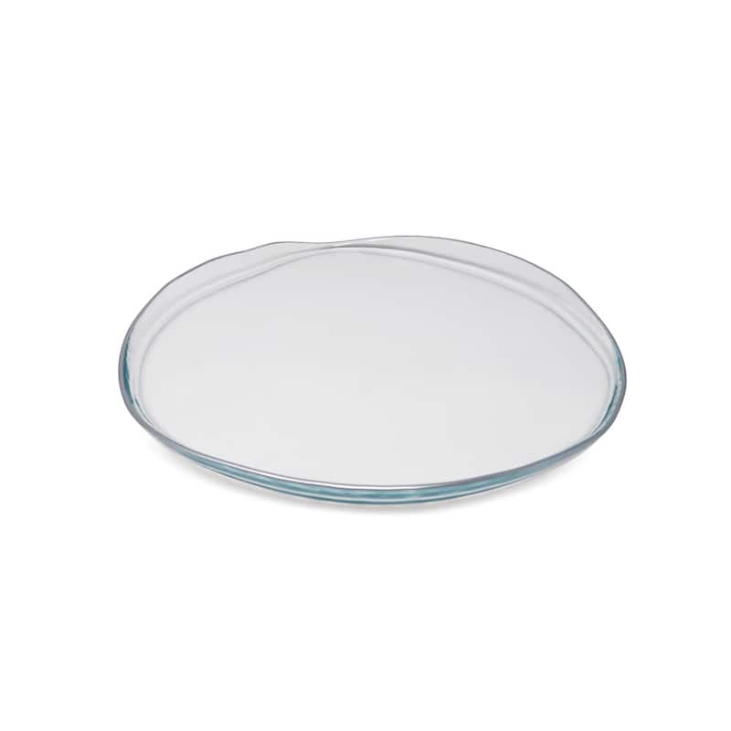 Set of 4 Organic Shaped Plates with Silver Sides