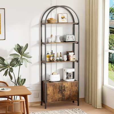 Arched Metal Wooden Shelf