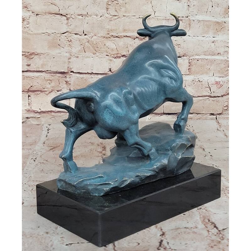 Standing Bull Bronze Sculpture - Powerful Animal Symbol Art By Milo