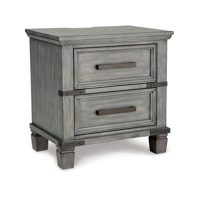 Zac 57 Inch Nightstand, 6 Drawers, Contemporary Metal Accents, Light Gray