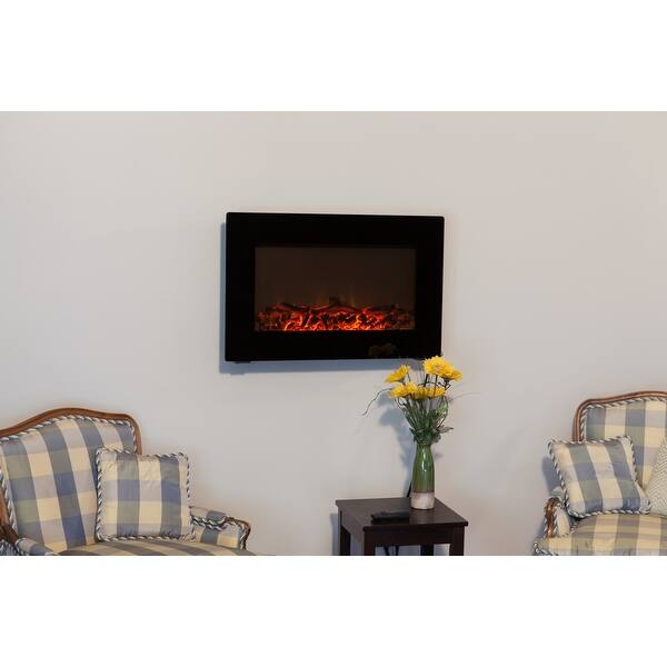 Amazon Com Fire Sense Black Wall Mounted Electric Fireplace With