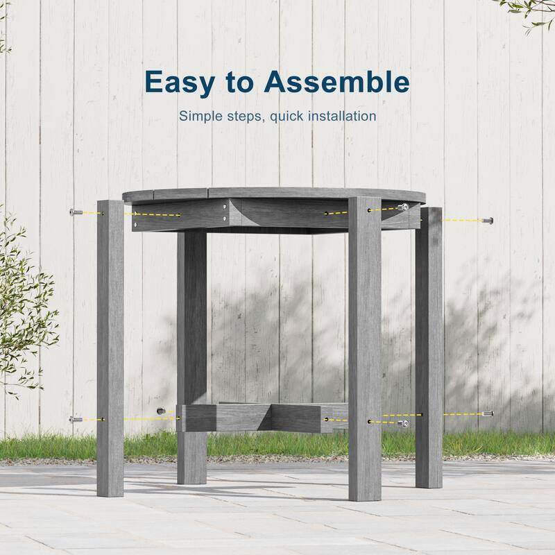 HDPE Outdoor Side Table, 220 lbs All-weather Patio End Table