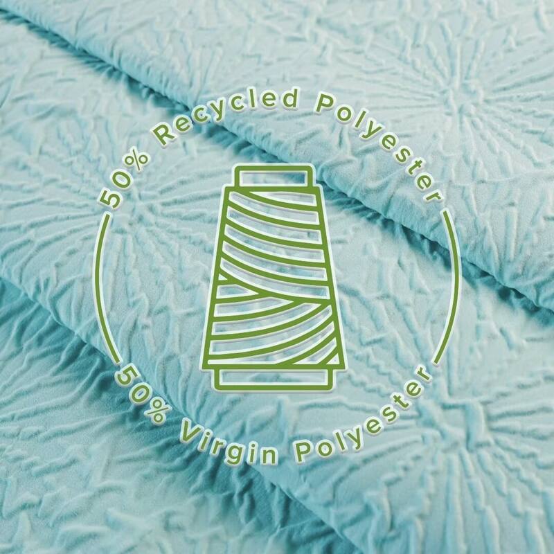 Starburst Crinkle Shower Curtain with Snap-in Liner 12 Hooks Included