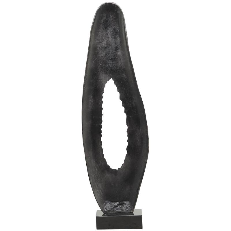 Black or Gold Aluminum Metal Teardrop Abstract Decorative Sculpture with Black Base