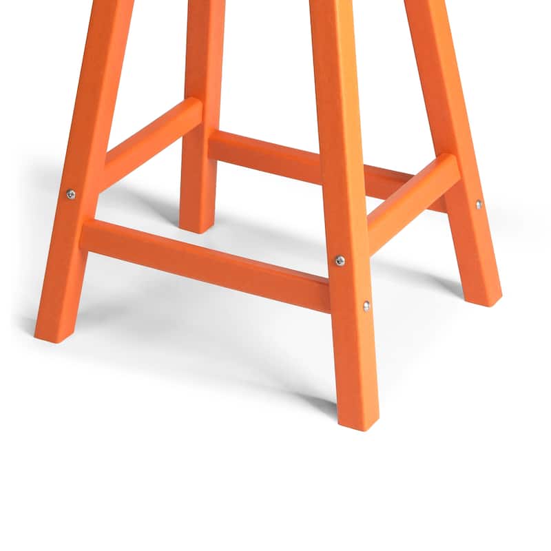 Laguna Hdpe All Weather Outdoor Patio 24" Saddle Seat Counter Stool (Set Of 2)