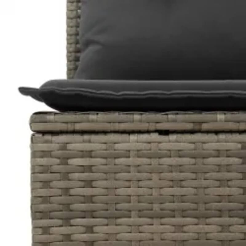 vidaXL Patio Sofa Set with Cushions Outdoor Furniture 8 Piece Poly Rattan