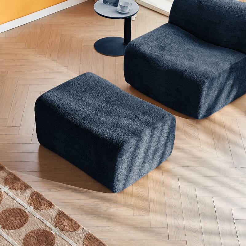 Comfortable and Space-Saving Single Foam Compression Sofa Chair with Footrest + Pillow