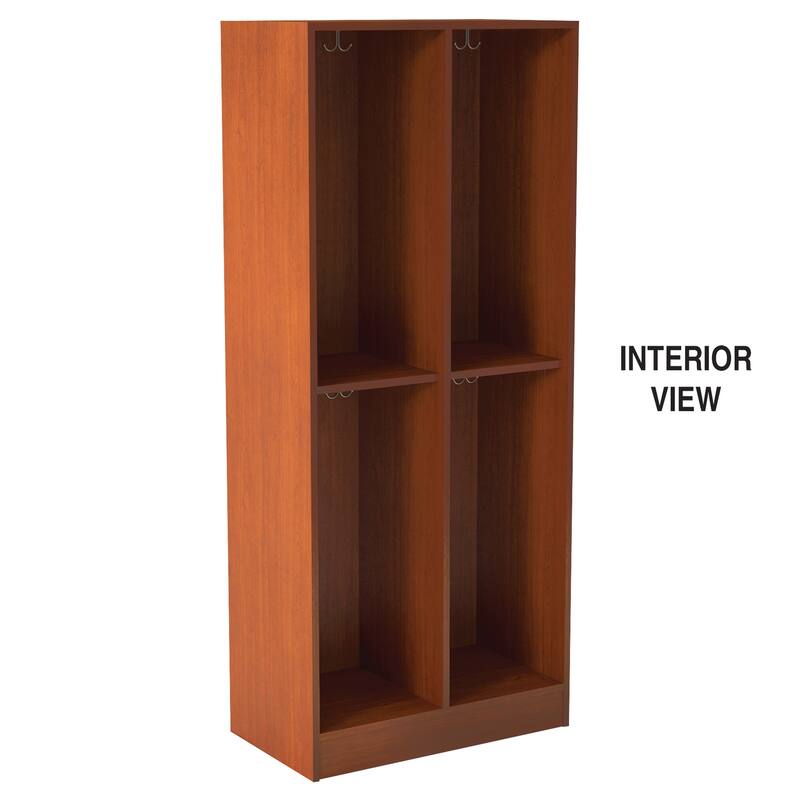 Storage Locker 4 Section Locking - 16"D x 18"W x 72"H - Rustic Home Organizer