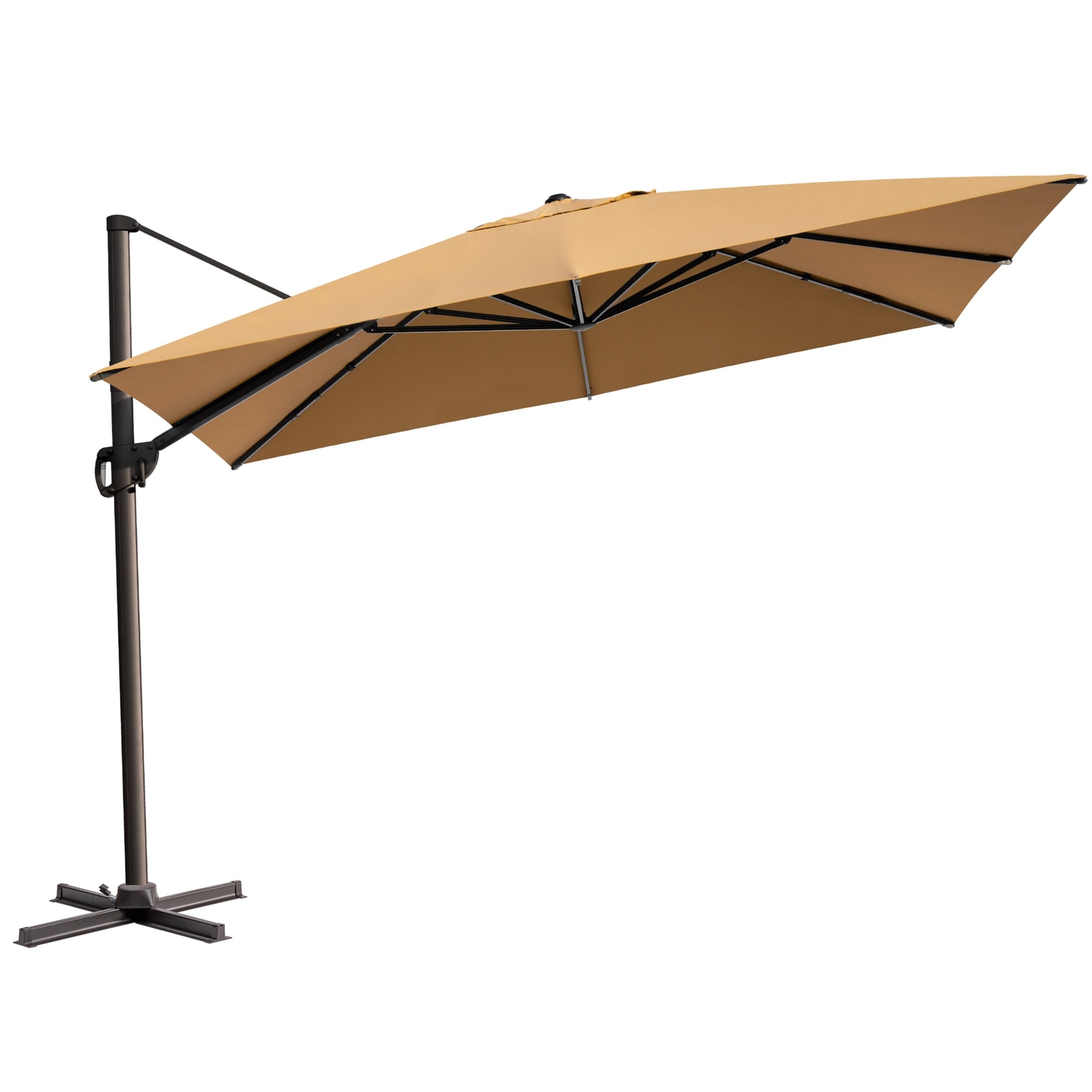 Crestlive Products 11 x 11ft Square Patio Cantilever Offset Umbrella