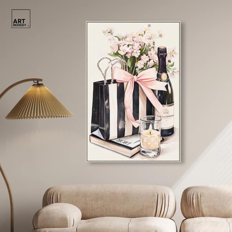 Shopping Bag and Some Drinks Canvas by Art Remedy
