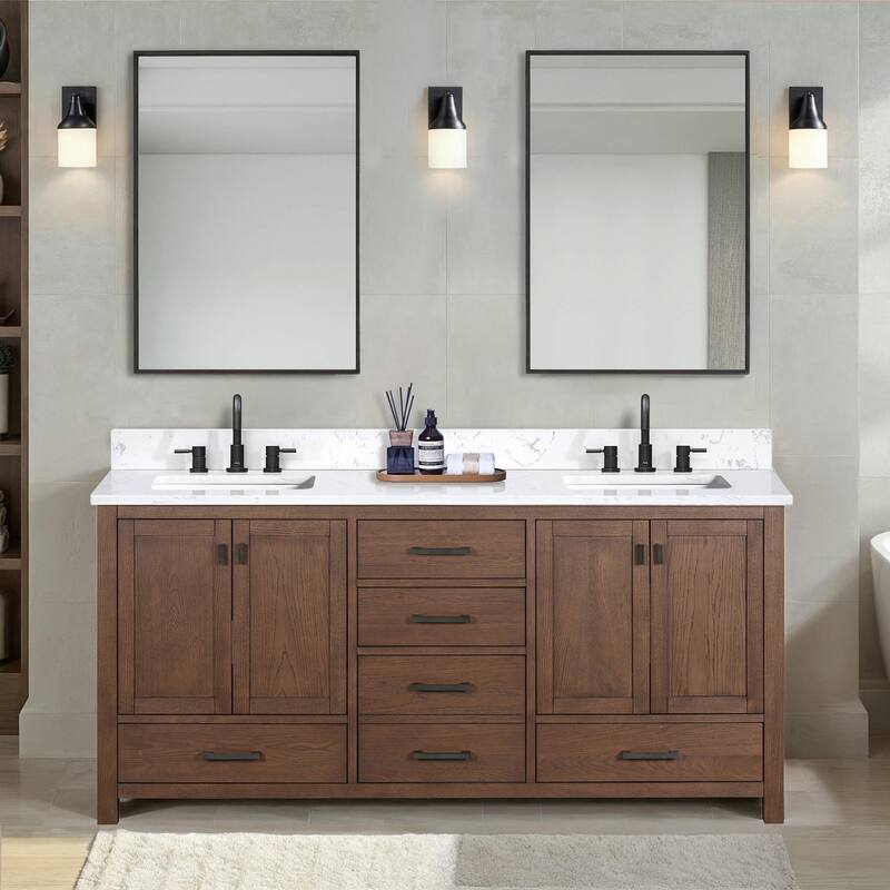 Avanity Modero 72 in. Double Sink Bathroom Vanity with Engineered Stone Top - 73"W x 22"D x 35"H