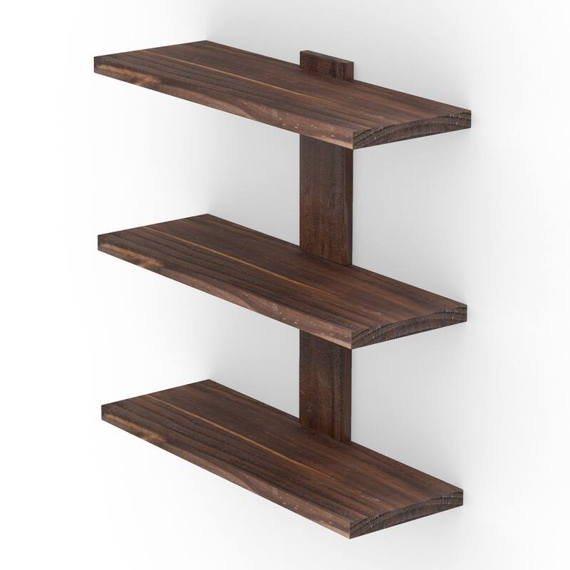 Rustic State Wall Mounted Adjustable 3 Tiers Shelf