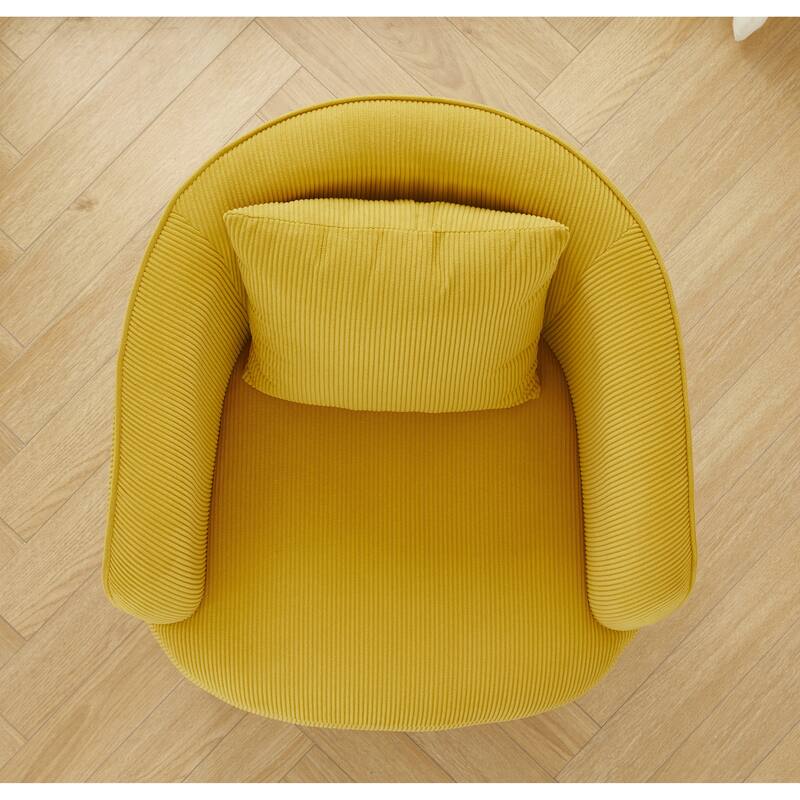 Modern Channel Back Corduroy Velvet Arm Chair