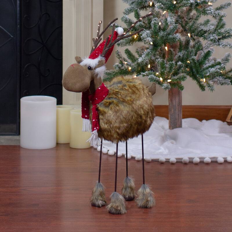 LED Lighted Faux Fur Reindeer Christmas Figure - 25"
