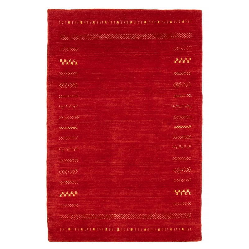 Kashkuli Gabbeh Red Rug 3'11" x 5'11" - 3'11 x 5'11 - Red - 3'11 x 5'11