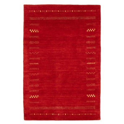Kashkuli Gabbeh Red Rug 3'11" x 5'11" - 3'11 x 5'11
