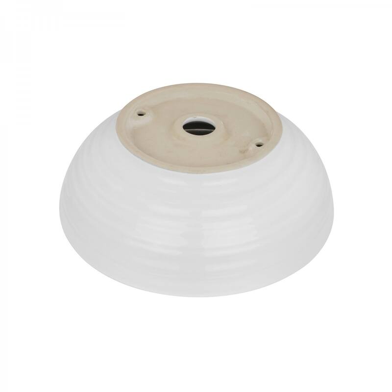 15.5" Round White Ceramic Bathroom Vessel Sink
