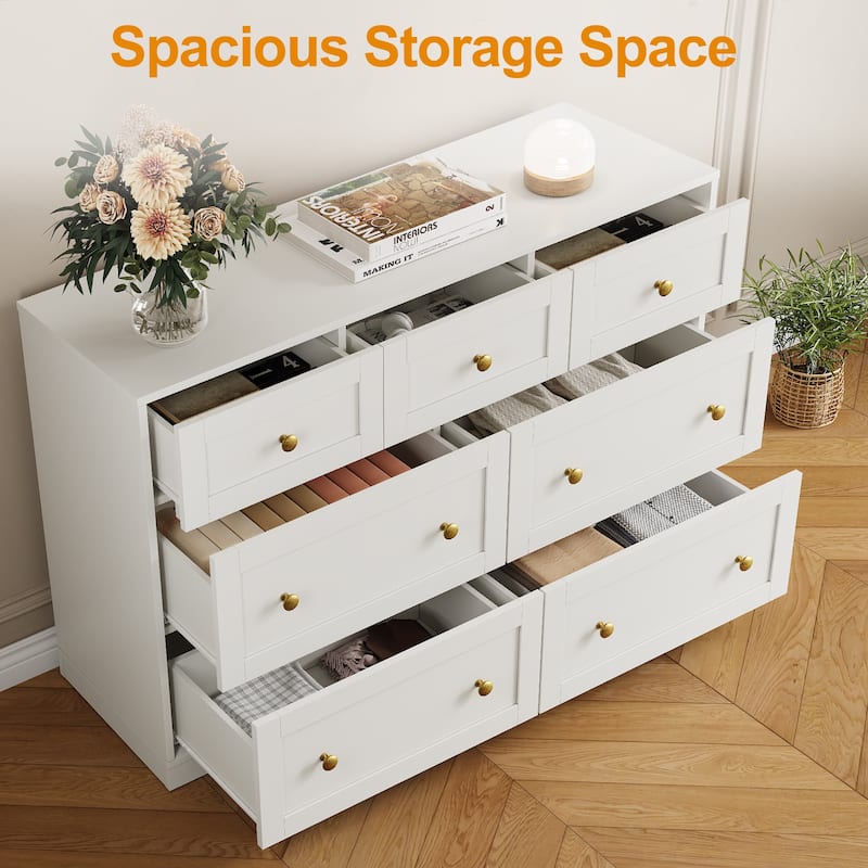 White 7-Drawer Dresser