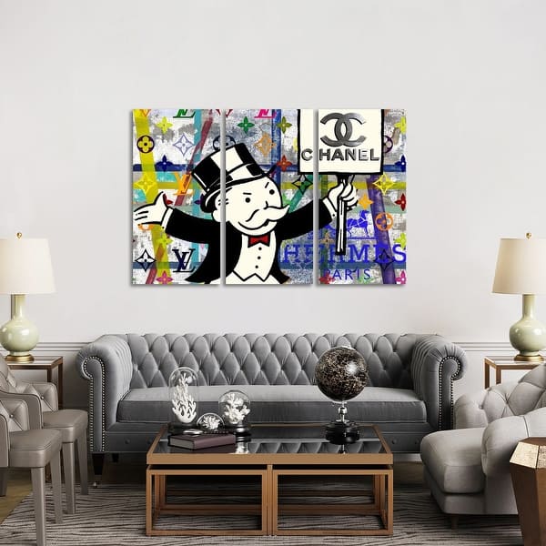 Framed Poster Prints - Bettie Page Disaster with Monopoly Man and Casper The Friendly Ghost by Taylor Smith ( Pop Culture > fictional Characters >