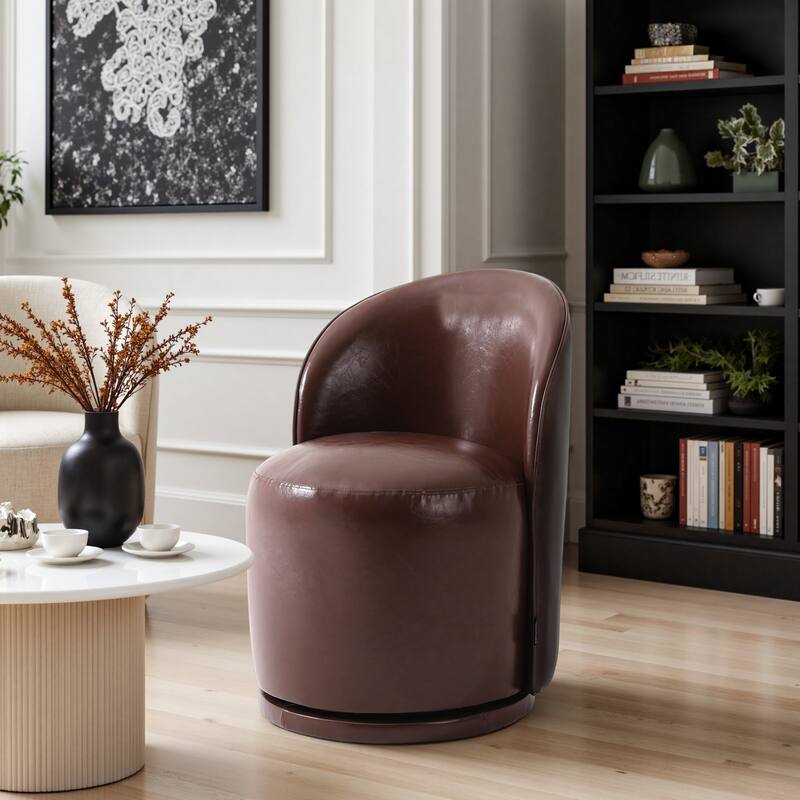 Modern Armless 360-Degree Swivel Dining Chair Barrel Chair