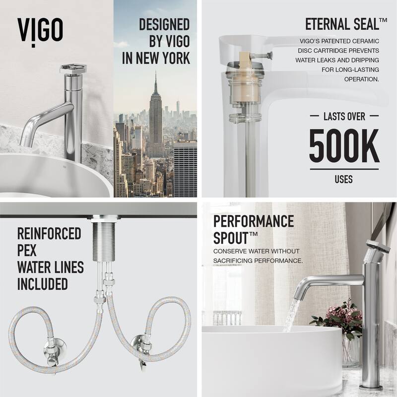 VIGO Ruxton 12" H Single Handle Single Hole Bathroom Vessel Faucet