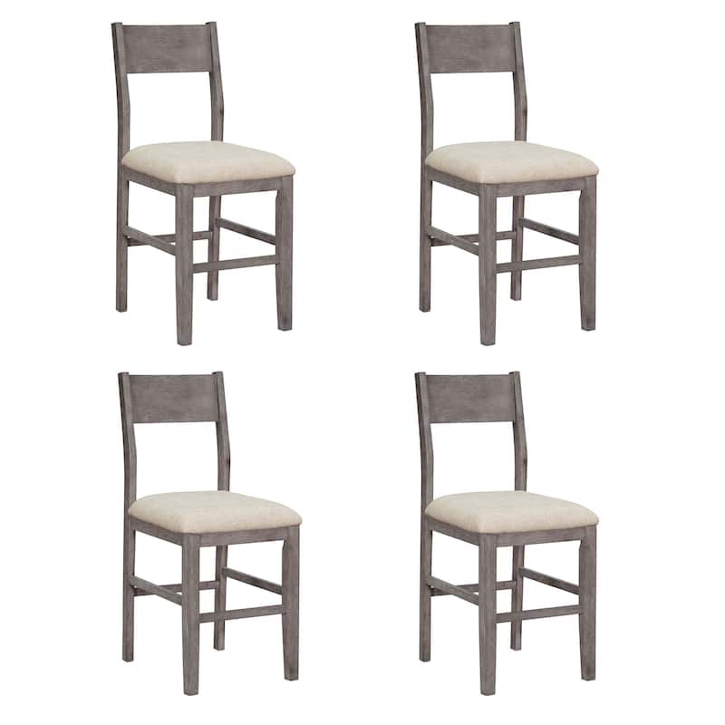Roomfitters Farmhouse Counter Height 5-Piece Dining Table Set with Rectangular Table and 4 Chairs for Small Spaces