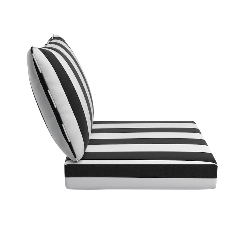 California Umbrella Outdoor Deep Seat Cushion Set, 24" x 48", 5.5" Thick Seat, Solstice Olefin Fabric