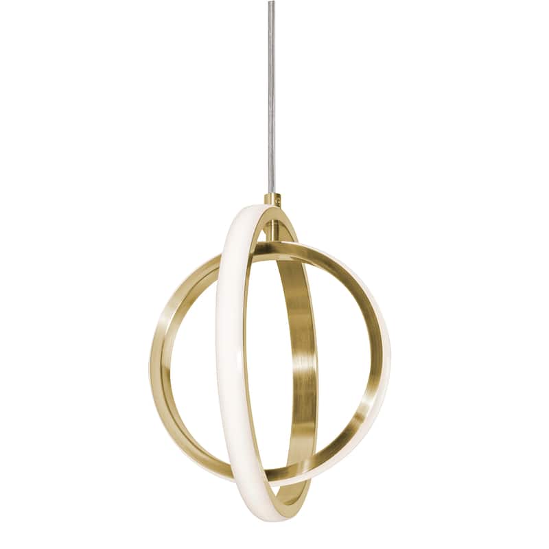 Lock 9" LED Pendant Light - 9"Dia x 9"H - Satin Brass