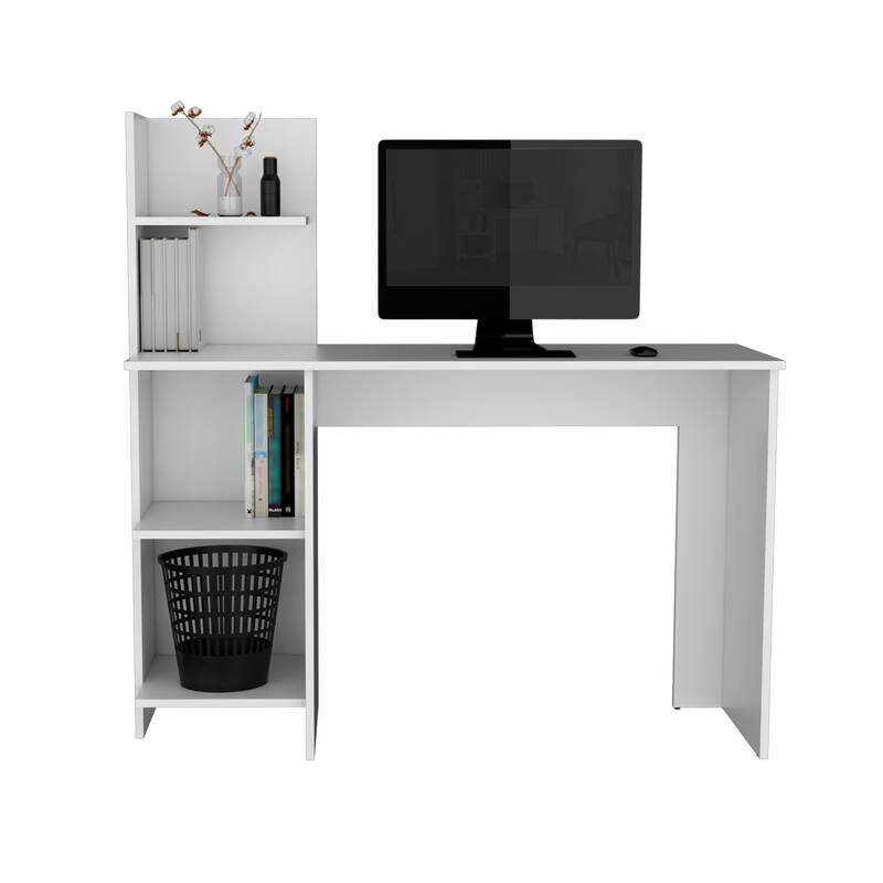 47-Inch Computer Desk with Open Shelves for Home Office Use