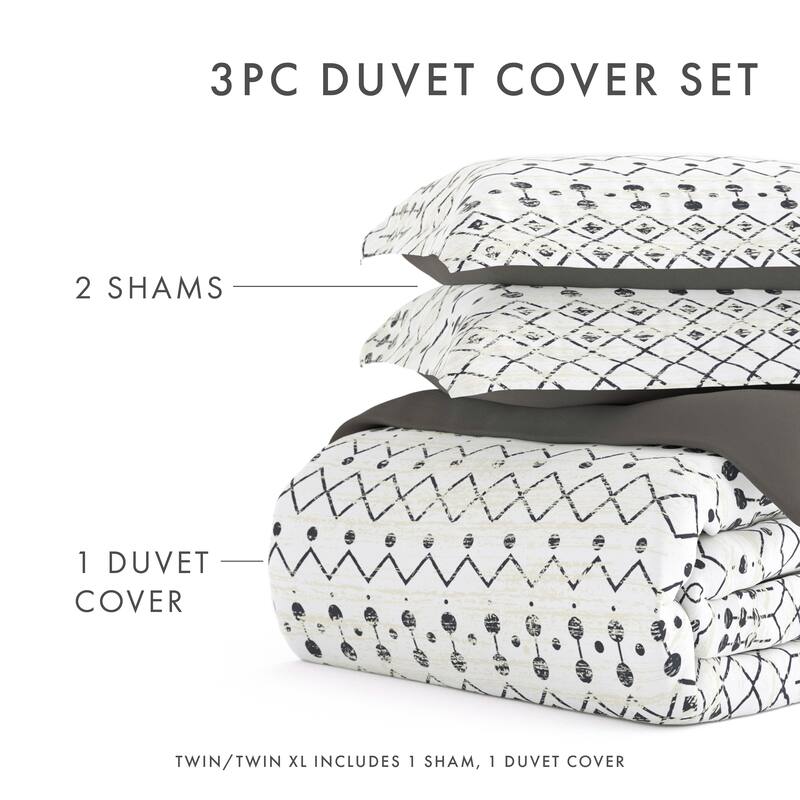 Becky Cameron Etched Gate Oversized 3 Piece Reversible Duvet Cover Set