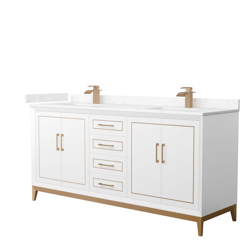 Marlena 72-Inch Double Vanity Set, Cultured Marble Top