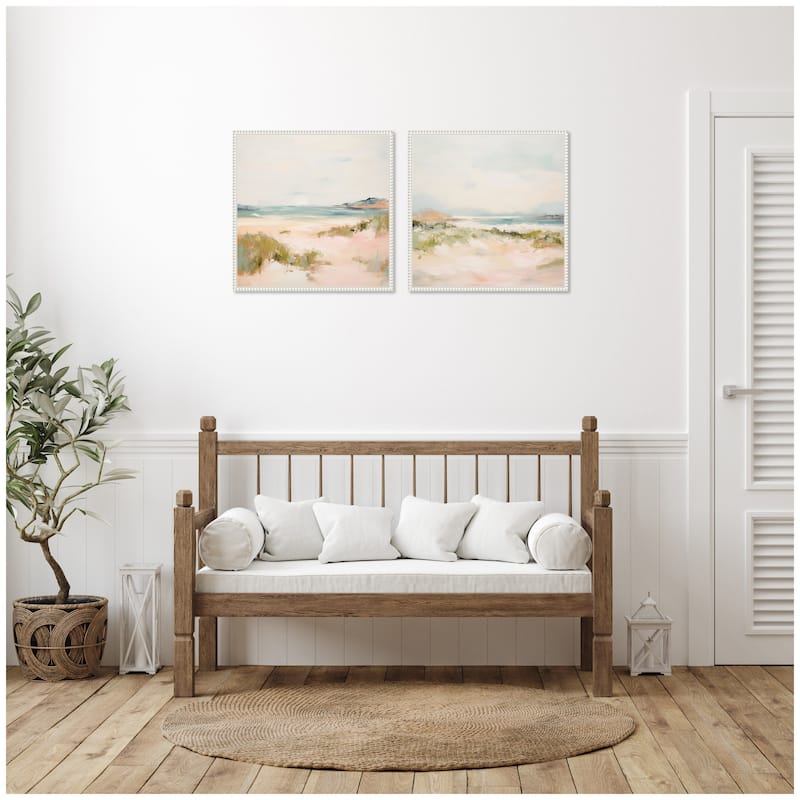 Kate and Laurel White Tranquil Landscape Square 2 Piece Framed Canvas Wall Art Set by Amy Lighthall