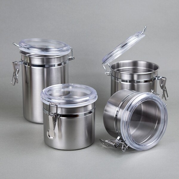 Creative Home 4-Piece Stainless Steel Canister Set with Airtight