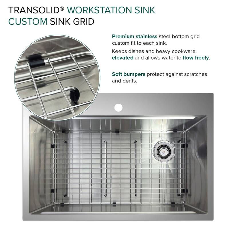 Transolid KWSST332210-ML2 KWS 33" Drop In Single Basin Stainless Steel