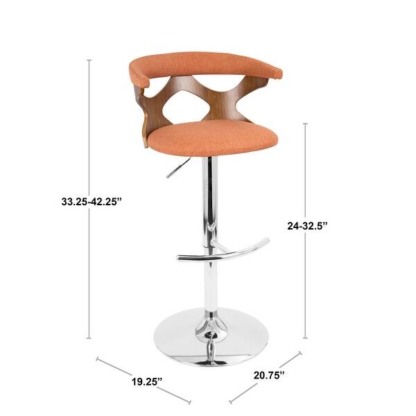 Carson Carrington Viby Adjustable Bar Stool with Rounded T Footrest